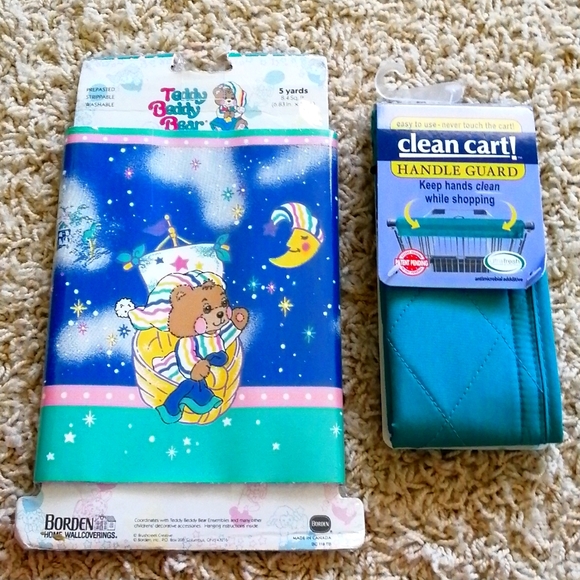 Prepasted washable strippable wall border and shopping cart handle guard - Picture 1 of 5